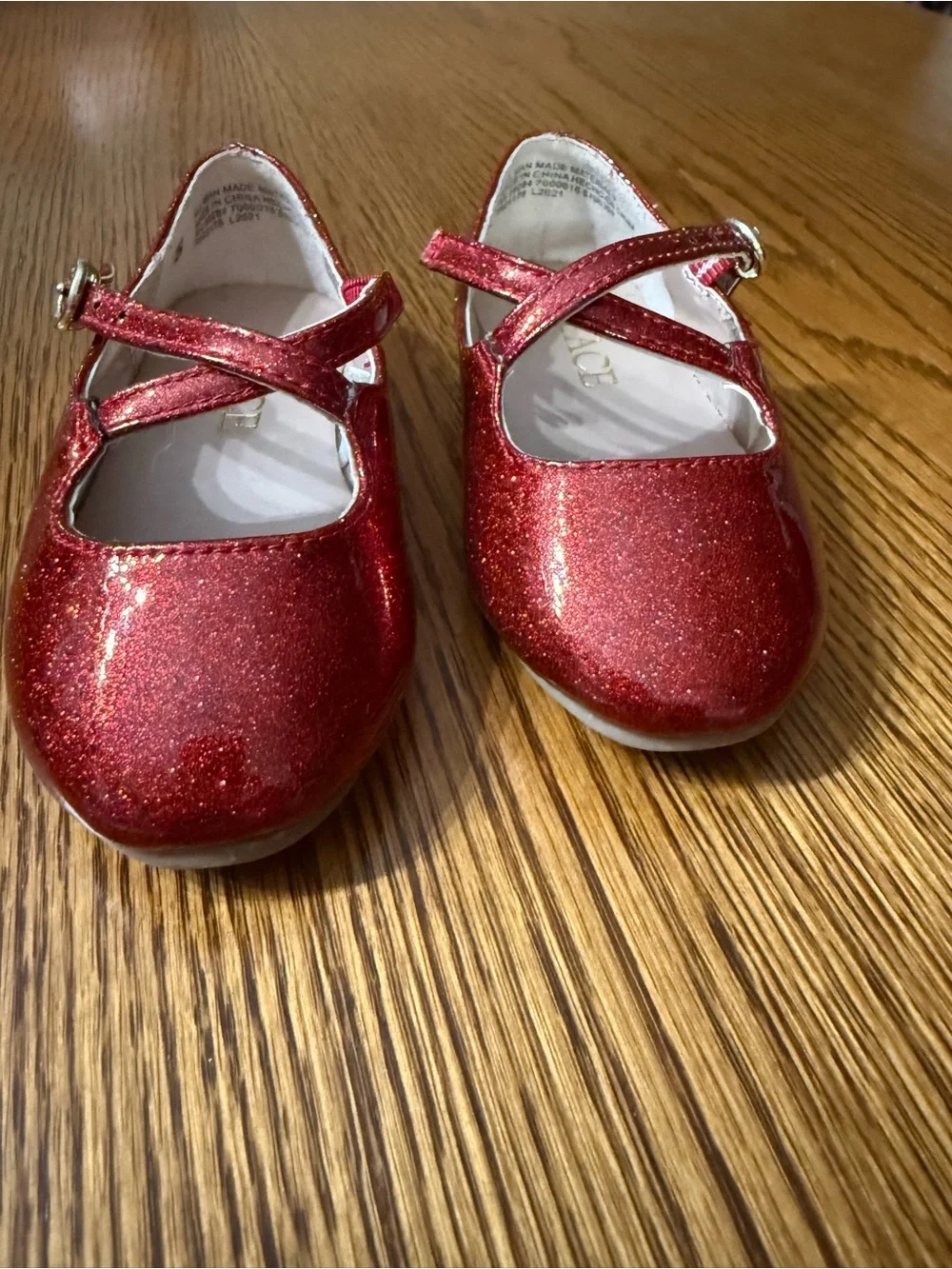 Kids Red Glitter Mary Jane Shoes